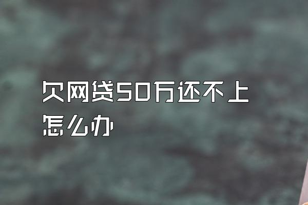 欠网贷50万还不上怎么办