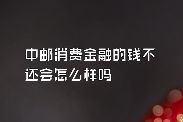 中邮消费金融的钱不还会怎么样吗