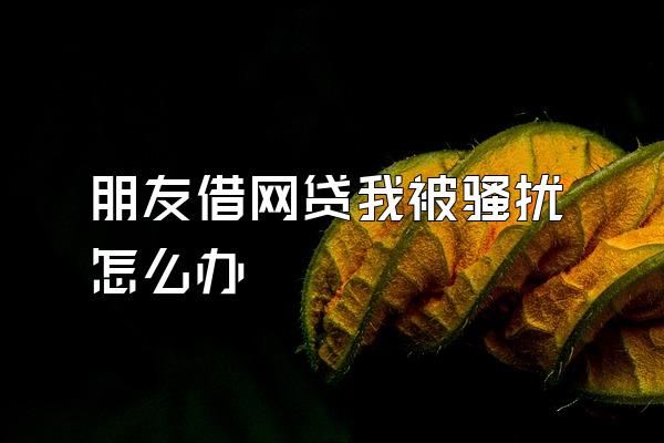 朋友借网贷我被骚扰怎么办