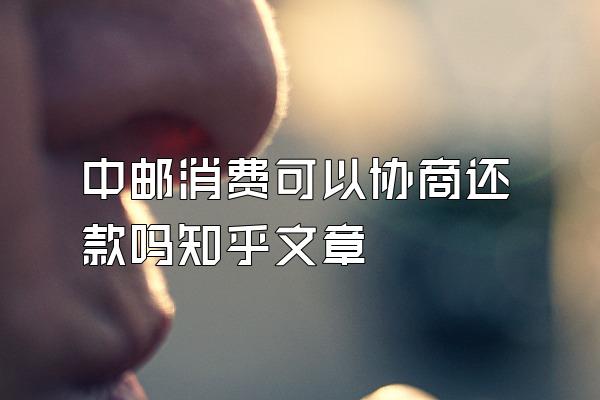 中邮消费可以协商还款吗知乎文章