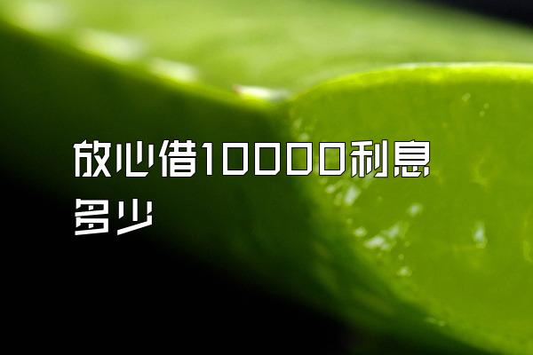 放心借10000利息多少