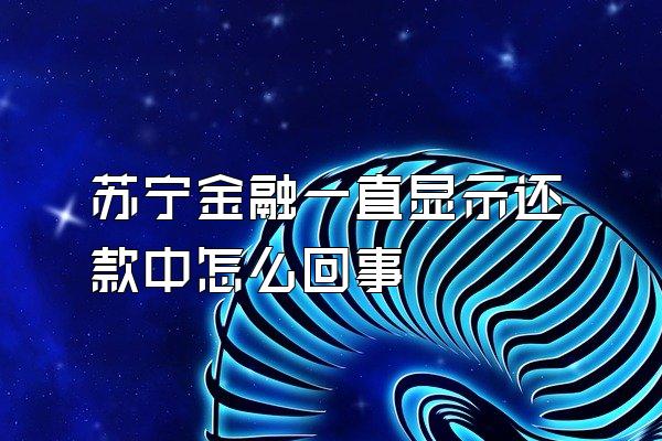 苏宁金融一直显示还款中怎么回事