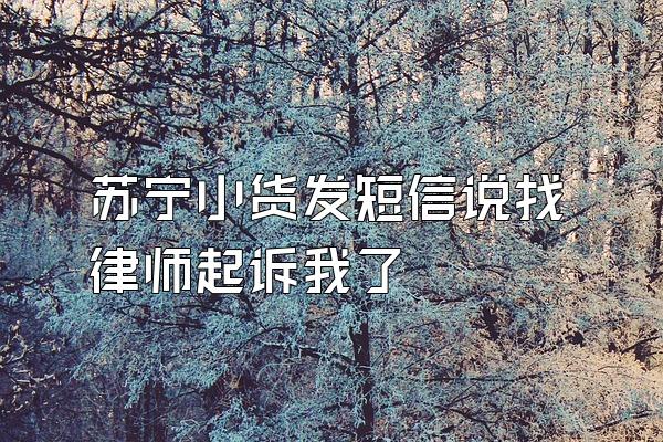 苏宁小货发短信说找律师起诉我了