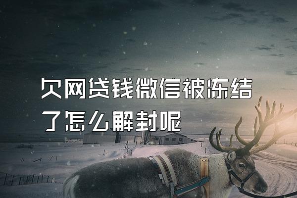 欠网贷钱微信被冻结了怎么解封呢