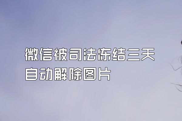 微信被司法冻结三天自动解除图片