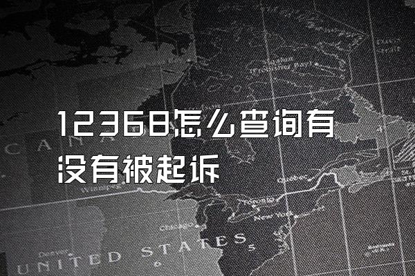12368怎么查询有没有被起诉