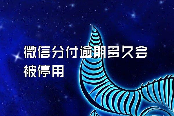 微信分付逾期多久会被停用