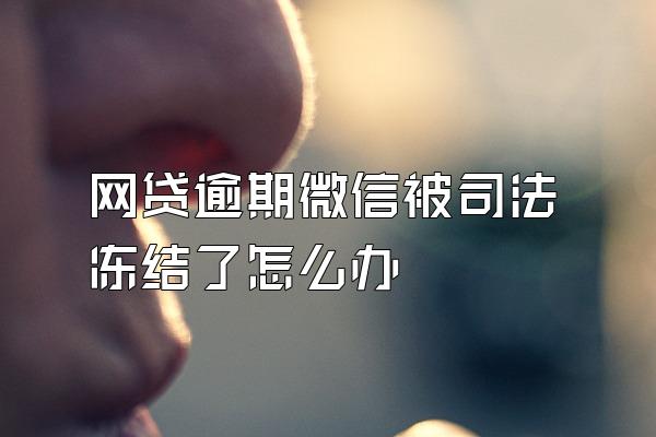 网贷逾期微信被司法冻结了怎么办