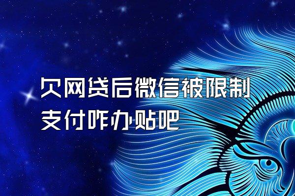 欠网贷后微信被限制支付咋办贴吧