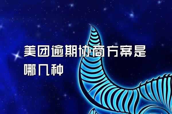 美团逾期协商方案是哪几种