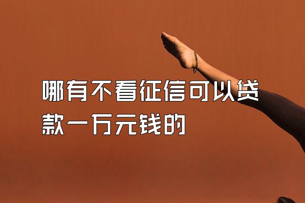 哪有不看征信可以贷款一万元钱的