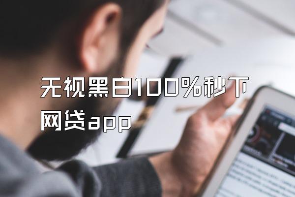 无视黑白100%秒下网贷app