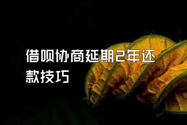 借呗协商延期2年还款技巧