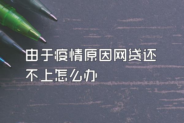 由于疫情原因网贷还不上怎么办