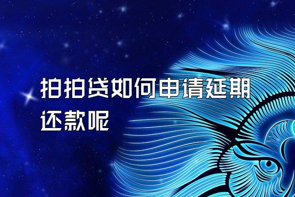 拍拍贷如何申请延期还款呢