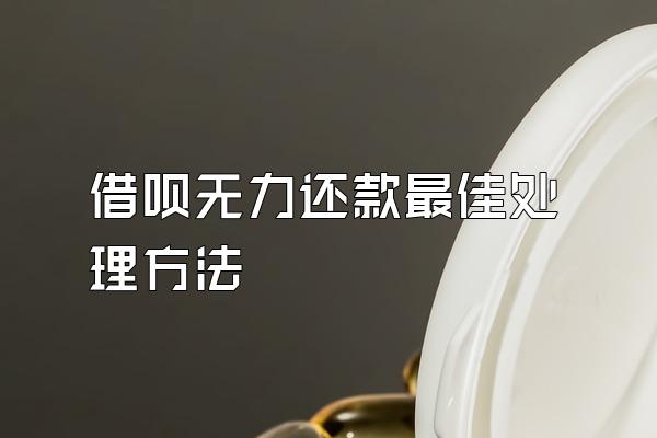 借呗无力还款最佳处理方法