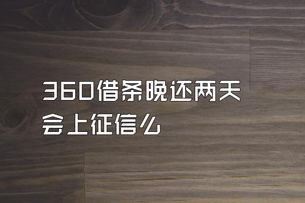 360借条晚还两天会上征信么