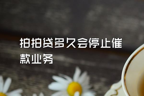 拍拍贷多久会停止催款业务