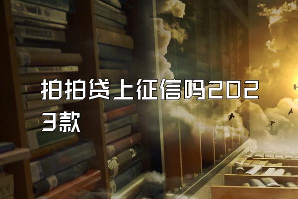 拍拍贷上征信吗2023款