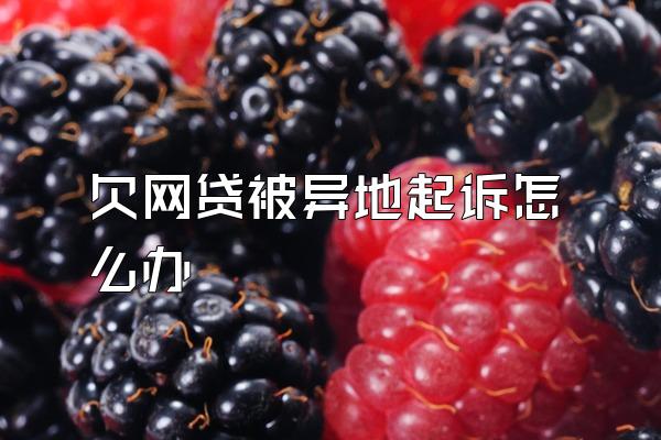 欠网贷被异地起诉怎么办