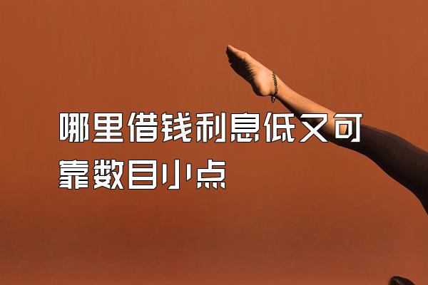 哪里借钱利息低又可靠数目小点