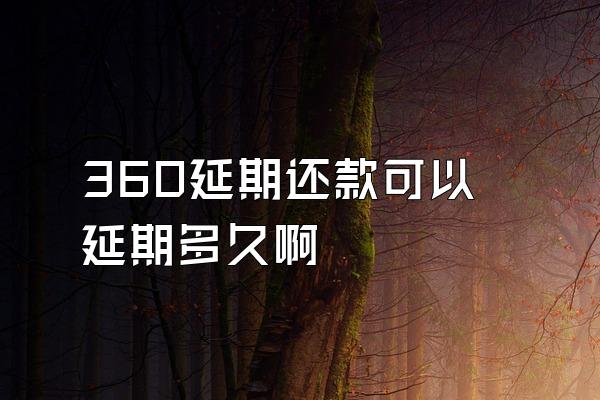 360延期还款可以延期多久啊