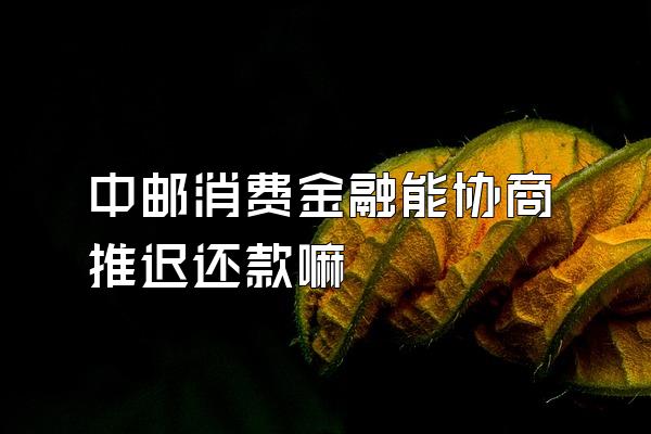 中邮消费金融能协商推迟还款嘛