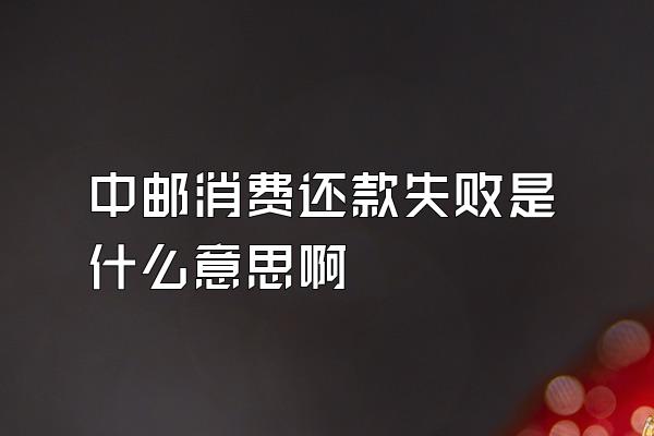 中邮消费还款失败是什么意思啊