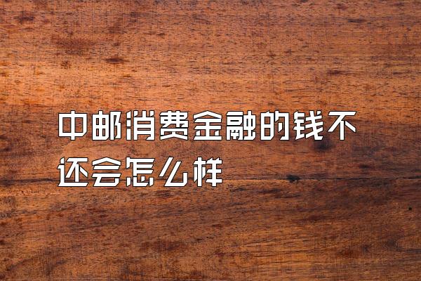 中邮消费金融的钱不还会怎么样
