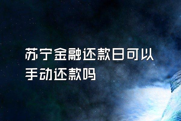 苏宁金融还款日可以手动还款吗