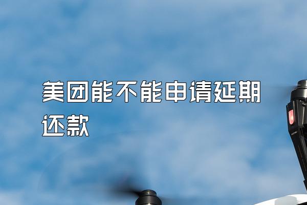 美团能不能申请延期还款