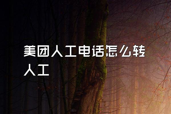 美团人工电话怎么转人工