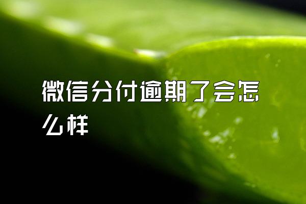 微信分付逾期了会怎么样