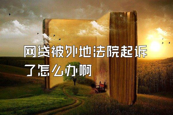网贷被外地法院起诉了怎么办啊