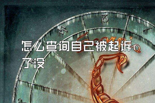 怎么查询自己被起诉了没