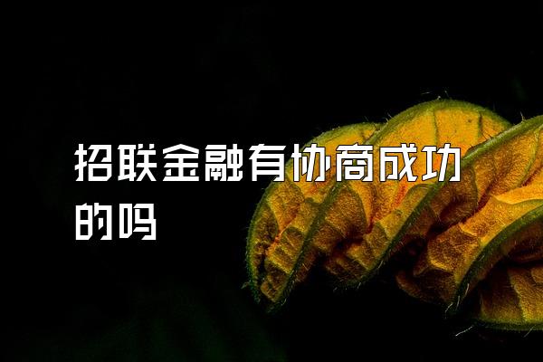 招联金融有协商成功的吗