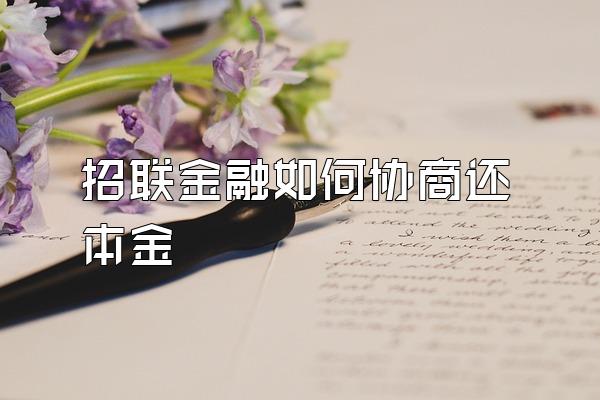 招联金融如何协商还本金