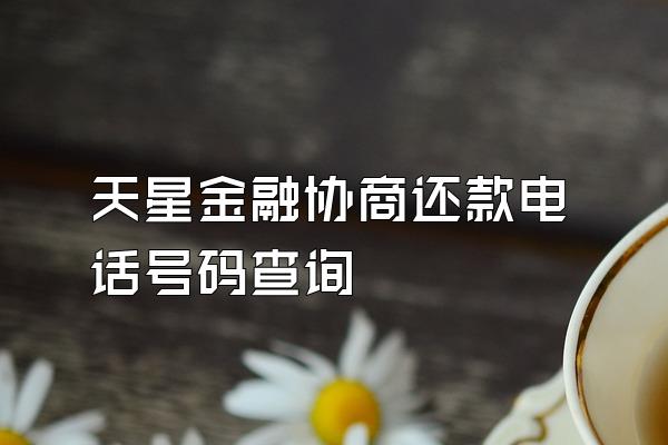 天星金融协商还款电话号码查询