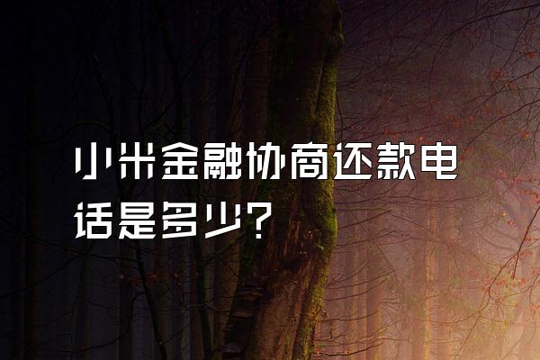 小米金融协商还款电话是多少?