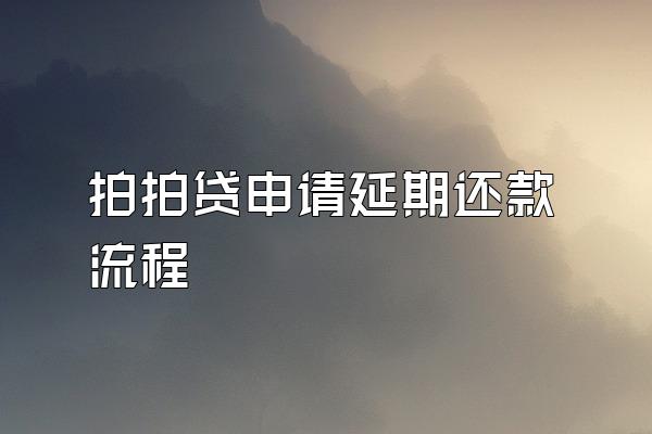 拍拍贷申请延期还款流程