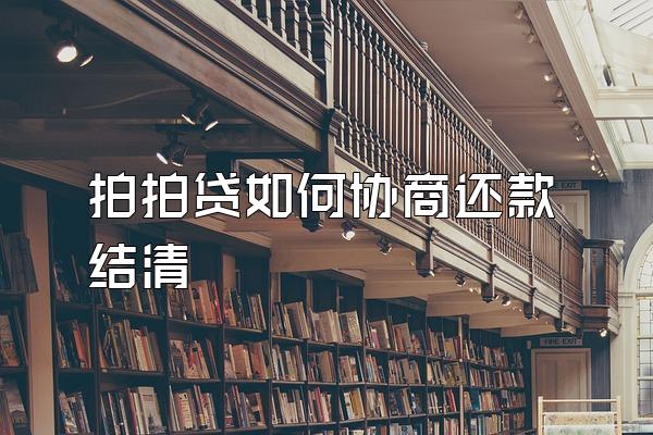 拍拍贷如何协商还款结清