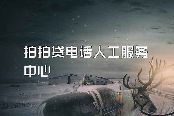 拍拍贷电话人工服务中心