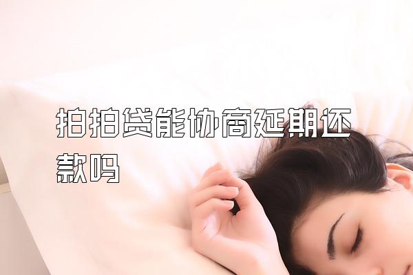 拍拍贷能协商延期还款吗