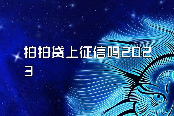 拍拍贷上征信吗2023