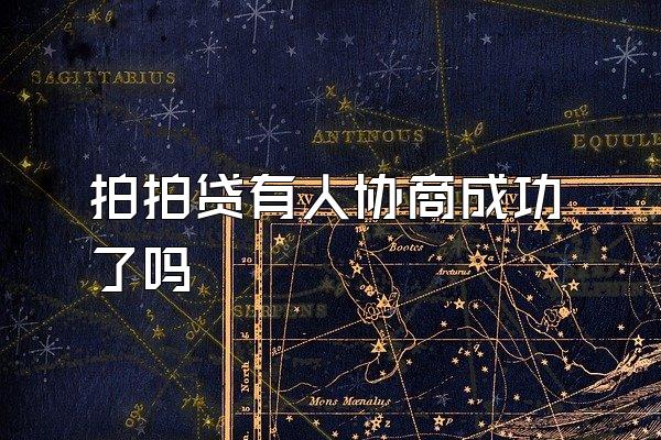 拍拍贷有人协商成功了吗