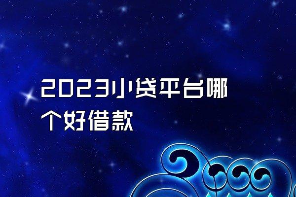2023小贷平台哪个好借款