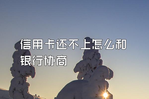 信用卡还不上怎么和银行协商