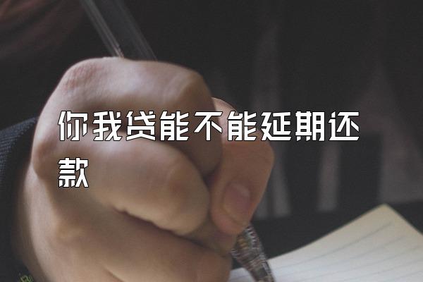 你我贷能不能延期还款