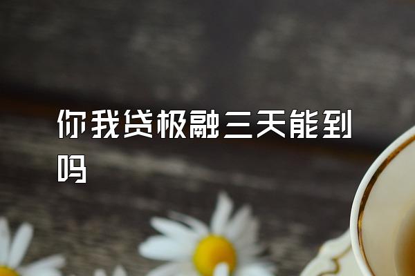 你我贷极融三天能到吗