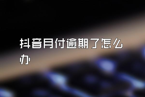 抖音月付逾期了怎么办